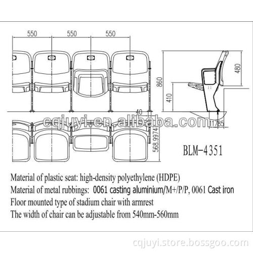 BLM-4351 Outdoor Furniture General Use and Ye Folded stadium seats stadium chairs
